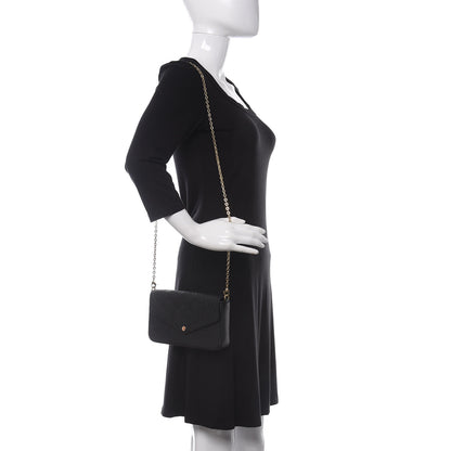 Louis Vuitton Empreinte Pochette Felicie Chain Wallet Black 2 of 9