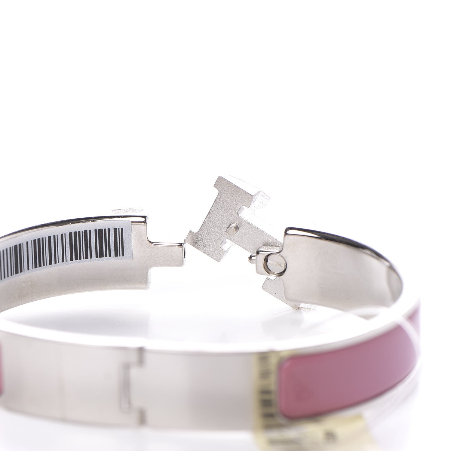 Hermes Enamel Narrow Clic Clac H Bracelet PM Rose Velours White 5 of 5
