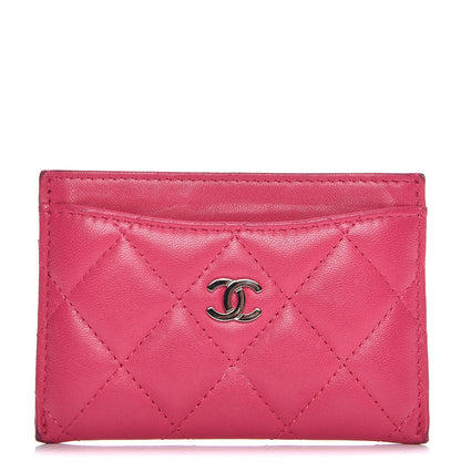 Chanel Lambskin Quilted Card Holder Fuchsia 1 of 12