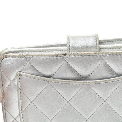 Chanel Metallic Lambskin Quilted Zipped Pocket Wallet Silver 18 of 21
