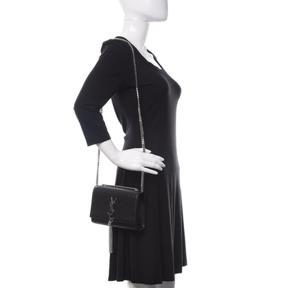 Saint Laurent Calfskin Small Classic Monogram Kate Tassel Satchel Black 2 of 9