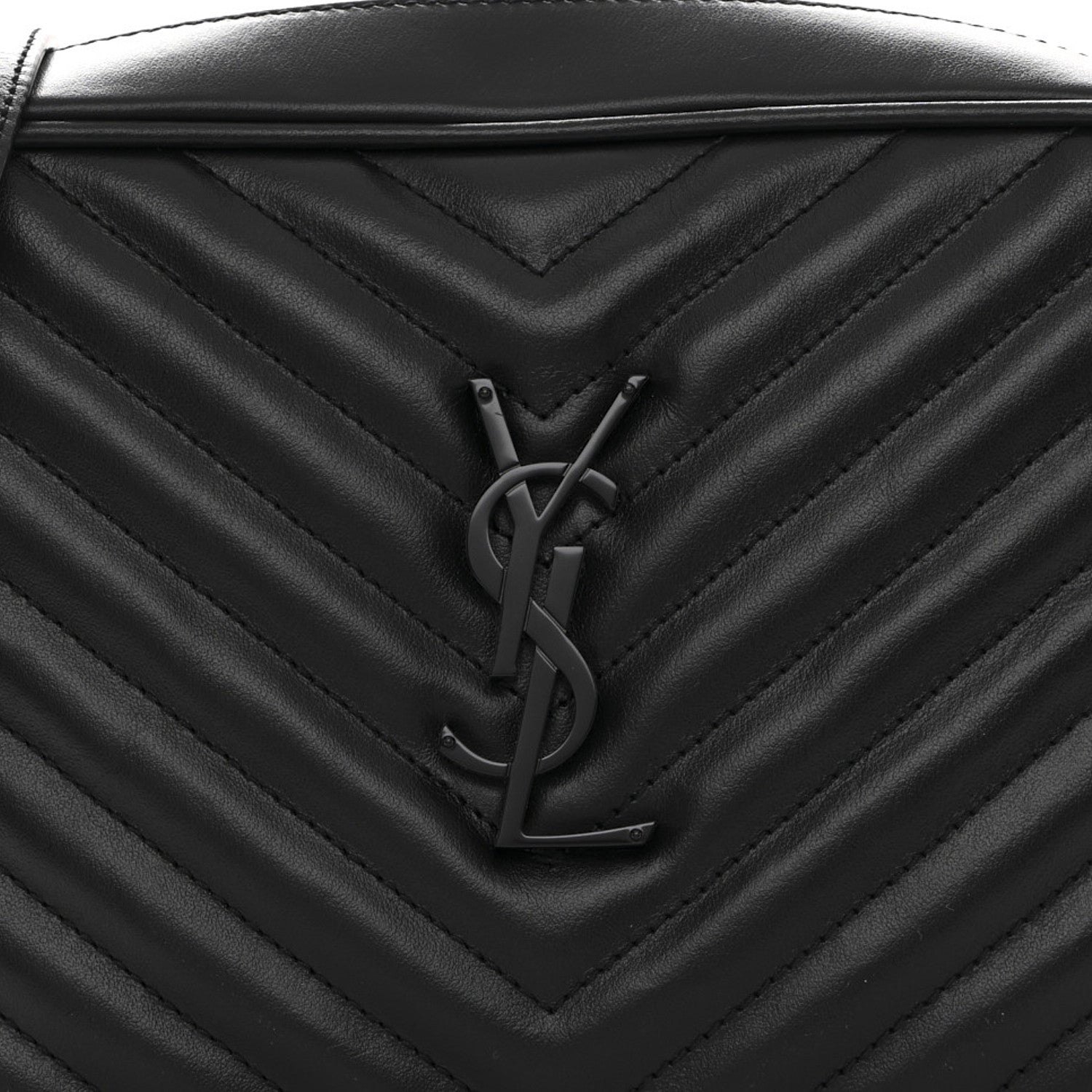 Saint Laurent Calfskin Matelasse Monogram Monochrome Lou Camera Bag Black 8 of 10
