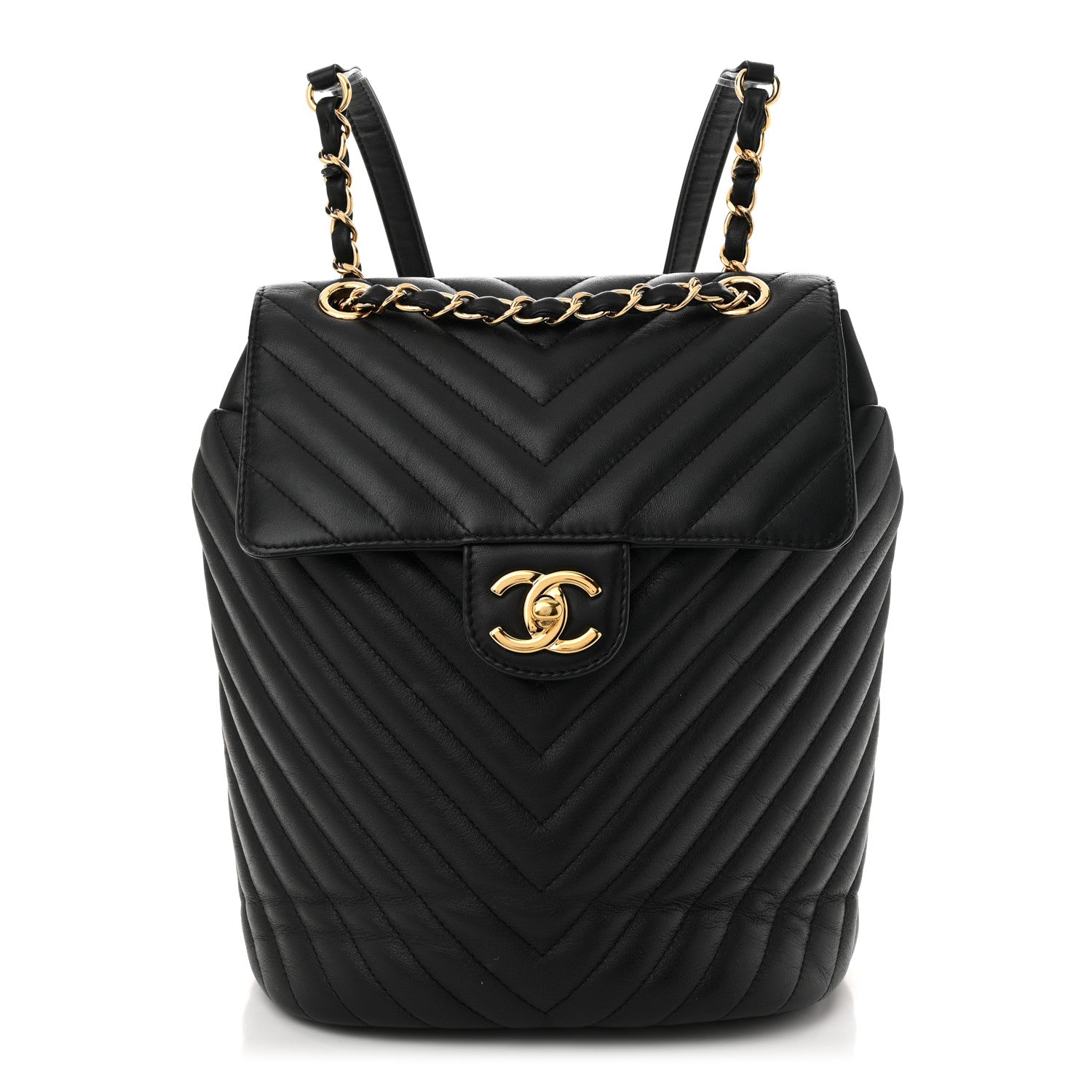 Chanel Calfskin Chevron Quilted Small Urban Spirit Backpack Black 1 of 10