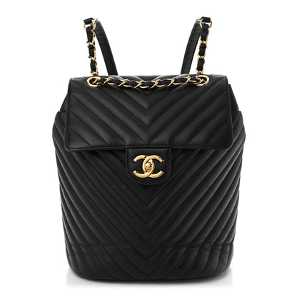 Chanel Calfskin Chevron Quilted Small Urban Spirit Backpack Black 1 of 10