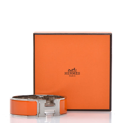 Hermes Enamel Wide Clic Clac H Bracelet GM Orange 5 of 5
