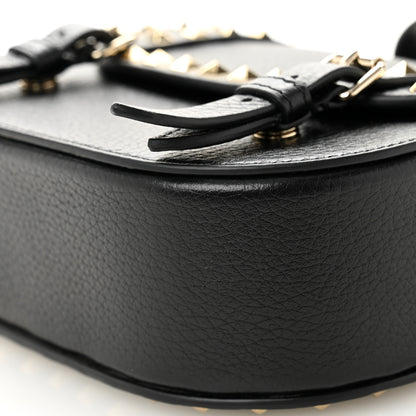 Valentino Garavani Grained Calfskin Rockstud Flap Messenger Black 9 of 9