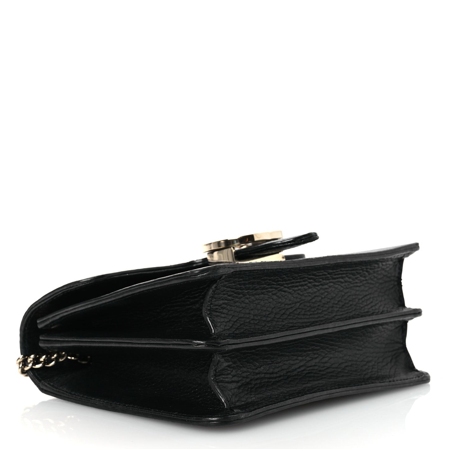 Dollar Calfskin Small Interlocking G Shoulder Bag Black