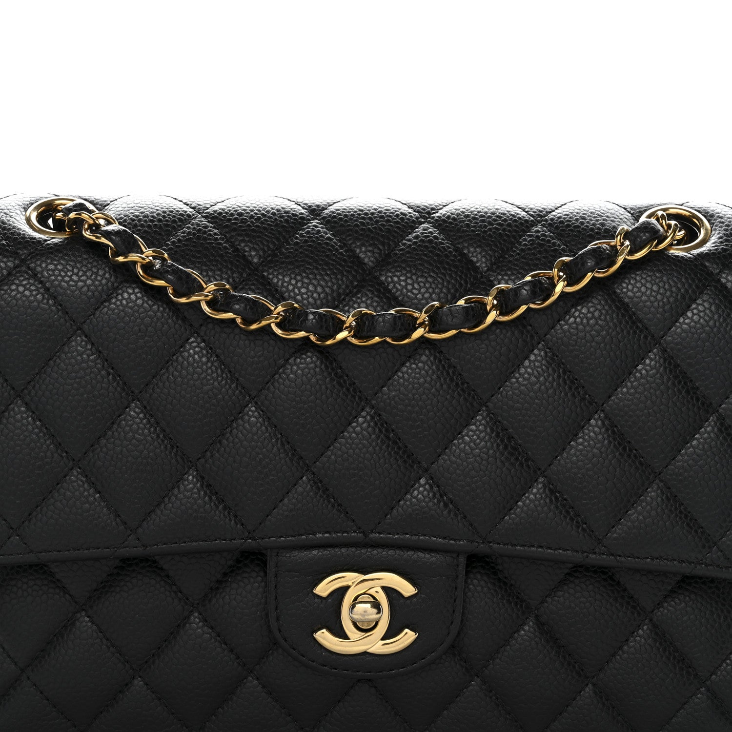 Chanel Caviar Quilted Medium Double Flap Black 7 of 12