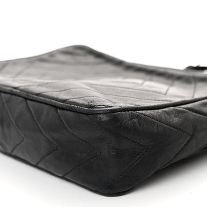 Chanel Lambskin Chevron Quilted Tassel Camera Case Black 9 of 11
