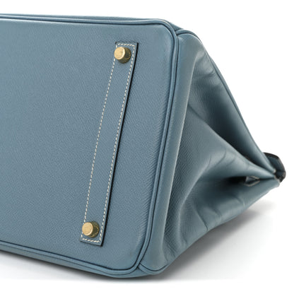 Hermes Courchevel Birkin 35 Blue Jean 10 of 11