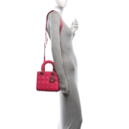Christian Dior Lambskin Cannage Small My ABCDior Lady Dior Fuchsia 2 of 10