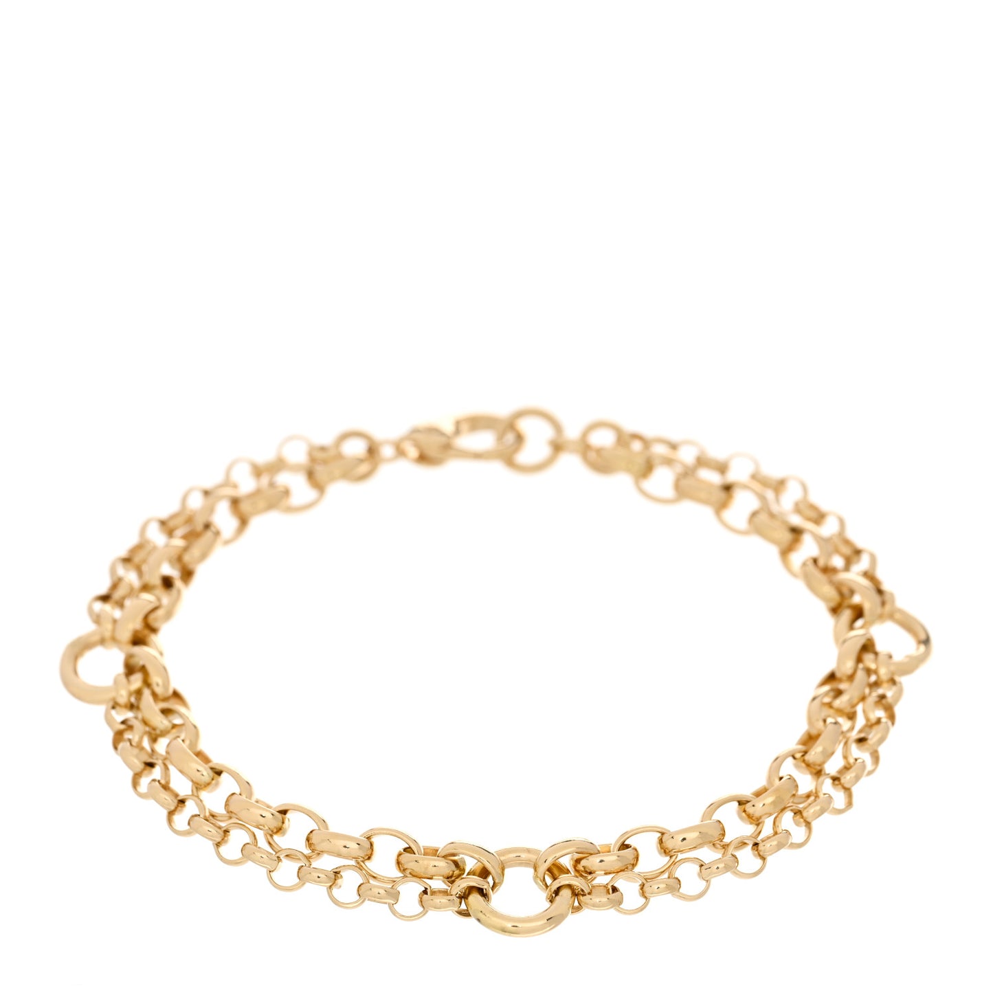 18K Yellow Gold Heavy Mixed Belcher Chain Bracelet