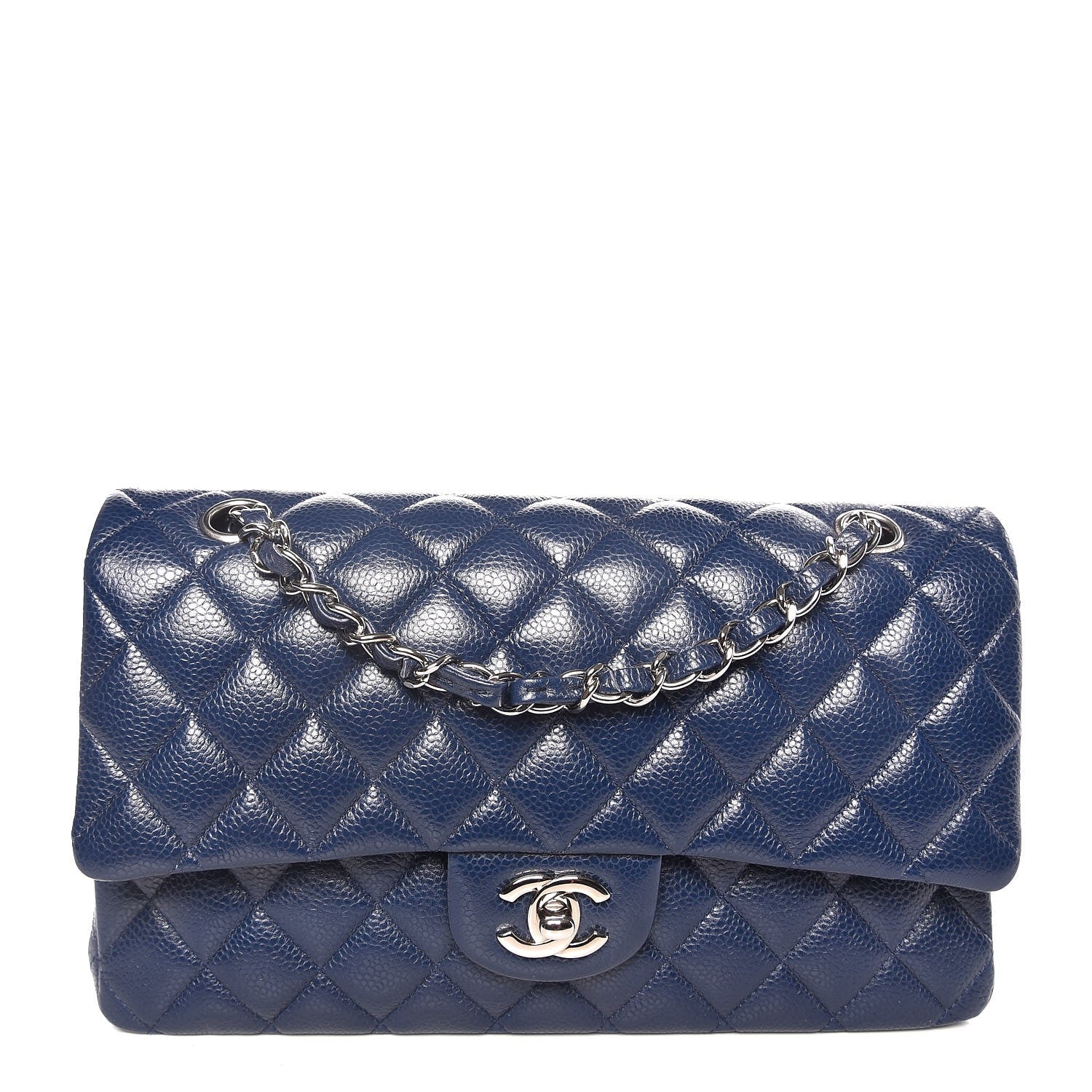 Chanel Caviar Quilted Medium Double Flap Navy 1 of 7