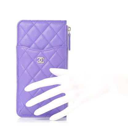 Chanel Caviar Quilted Classic iPhone Pouch Purple 2 of 8