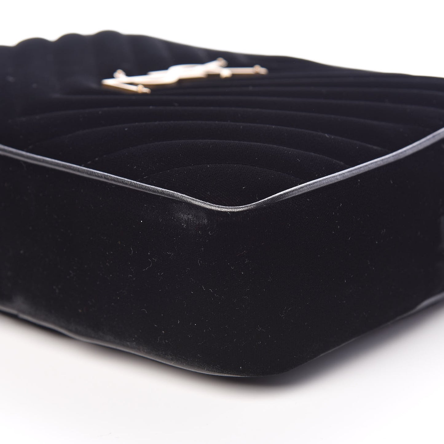 Velvet Matelasse Monogram Lou Camera Bag Black