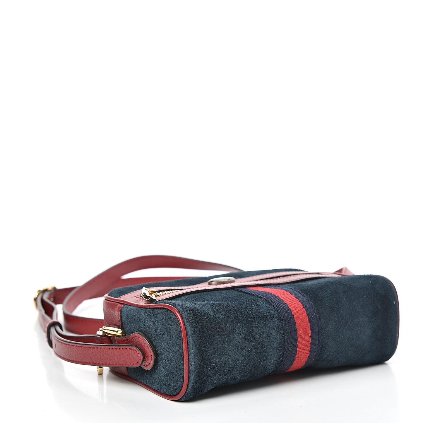 Suede Calfskin Web Mini Ophidia Shoulder Bag New Blue Romantic Cherry