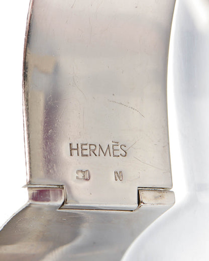 Hermes Enamel Wide Clic Clac H Bracelet GM White 5 of 5