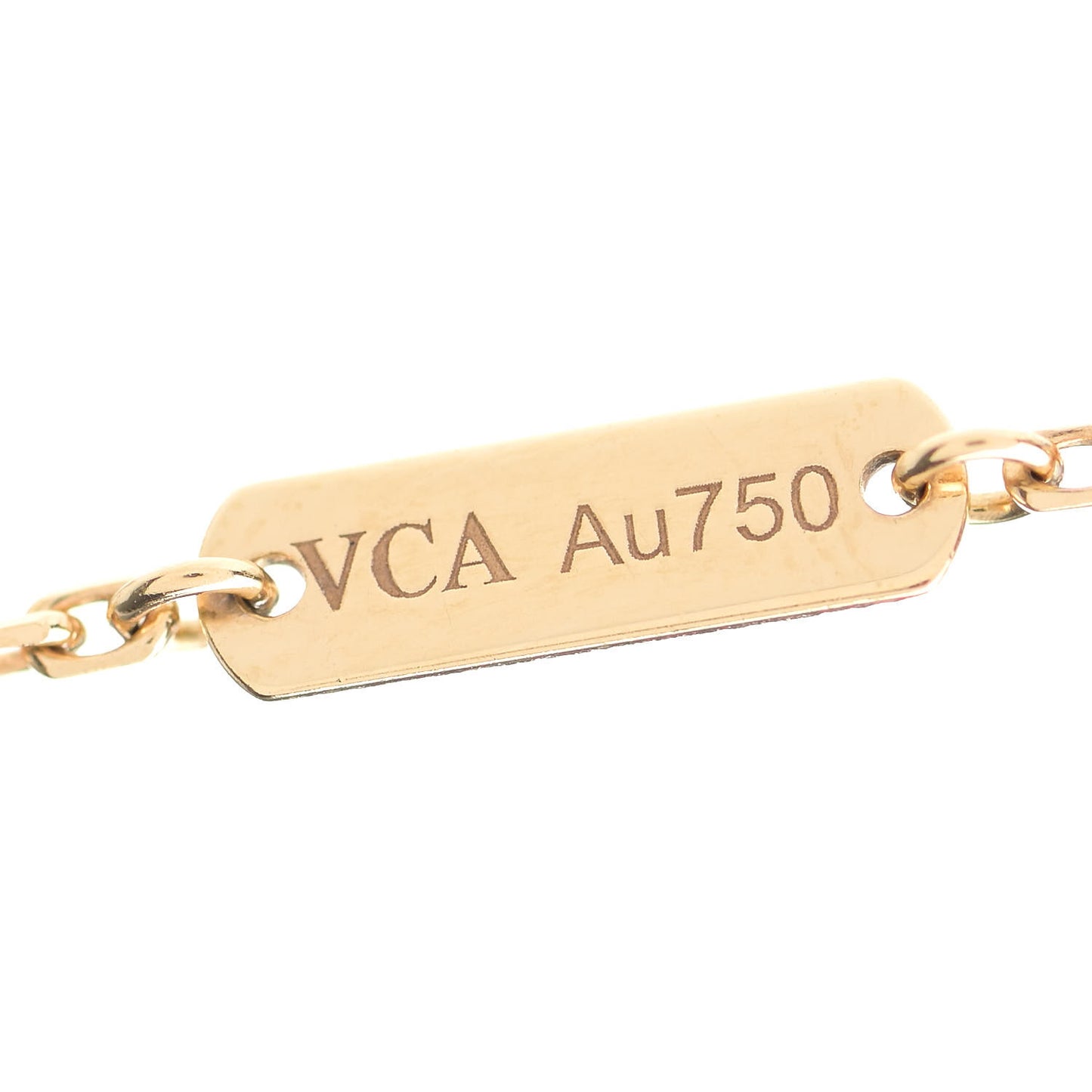 18K Yellow Gold Mother of Pearl Vintage Alhambra Pendant Necklace