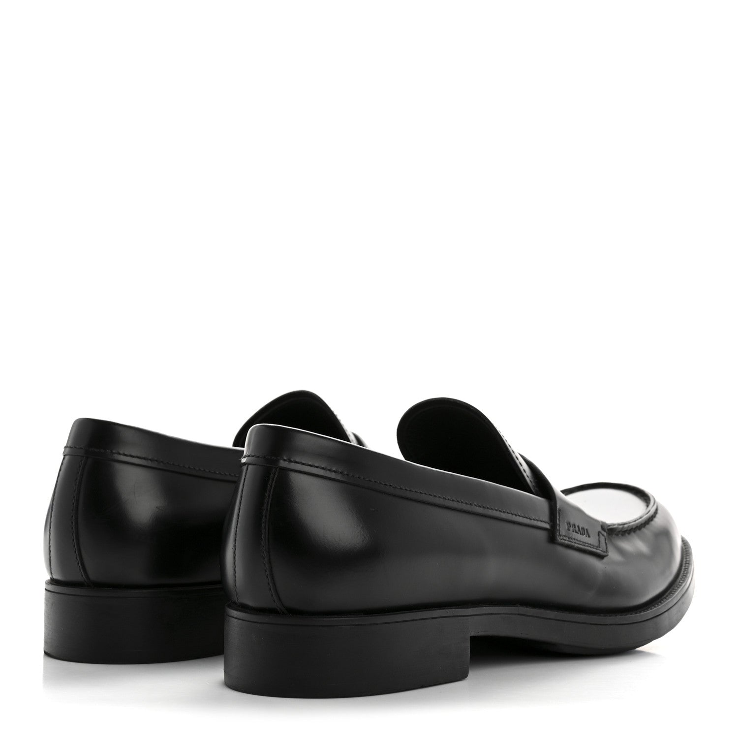 Prada Spazzolato Triangle Logo 50mm Loafers 8 Black 5 of 11