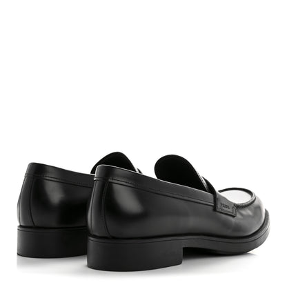 Prada Spazzolato Triangle Logo 50mm Loafers 8 Black 5 of 11