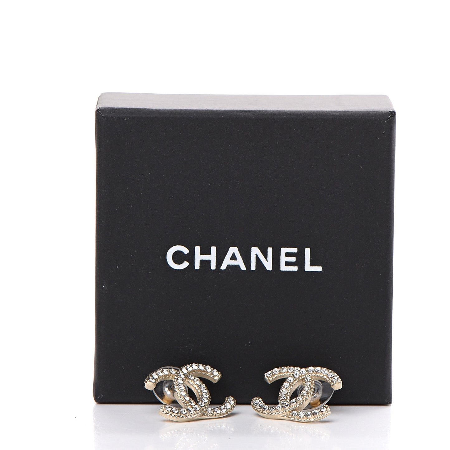 Crystal CC Earrings Light Gold
