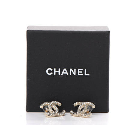 Chanel Crystal CC Earrings Light Gold 5 of 5