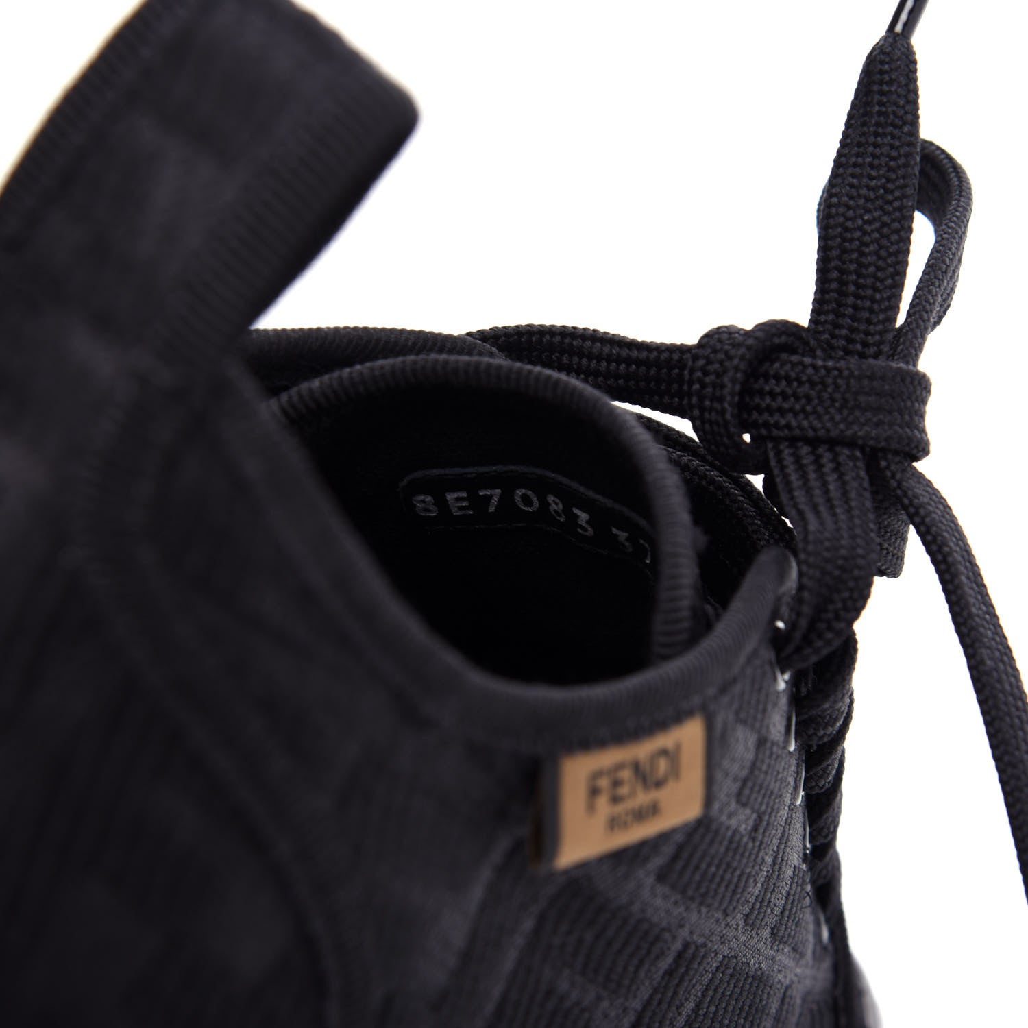 Fendi Corda FF Promenade Low Top Sneakers 37.5 Black 9 of 10