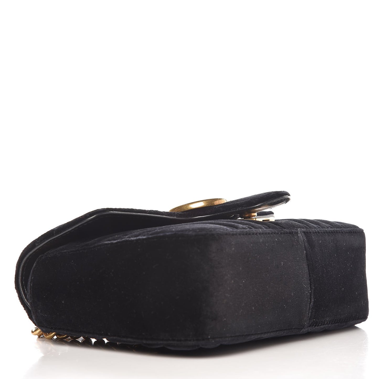 Velvet Matelasse Mini GG Marmont Shoulder Bag Black