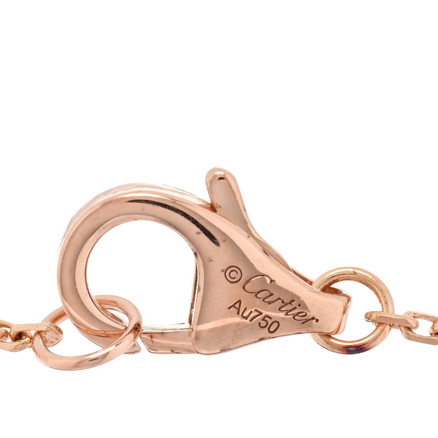 18K Pink Gold Diamond Pink Opal Amulette de Cartier Bracelet