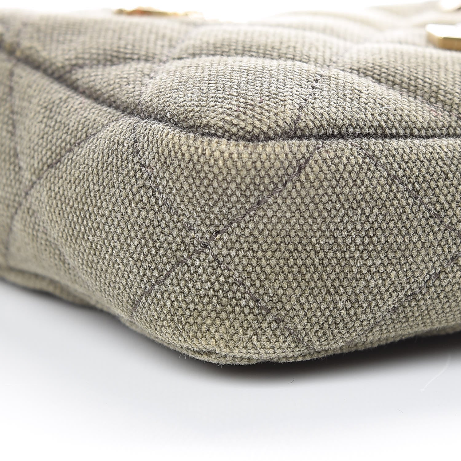 Chanel Canvas Quilted Coco Cuba Small Clutch With Chain Khaki 10 of 12