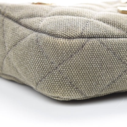 Chanel Canvas Quilted Coco Cuba Small Clutch With Chain Khaki 10 of 12
