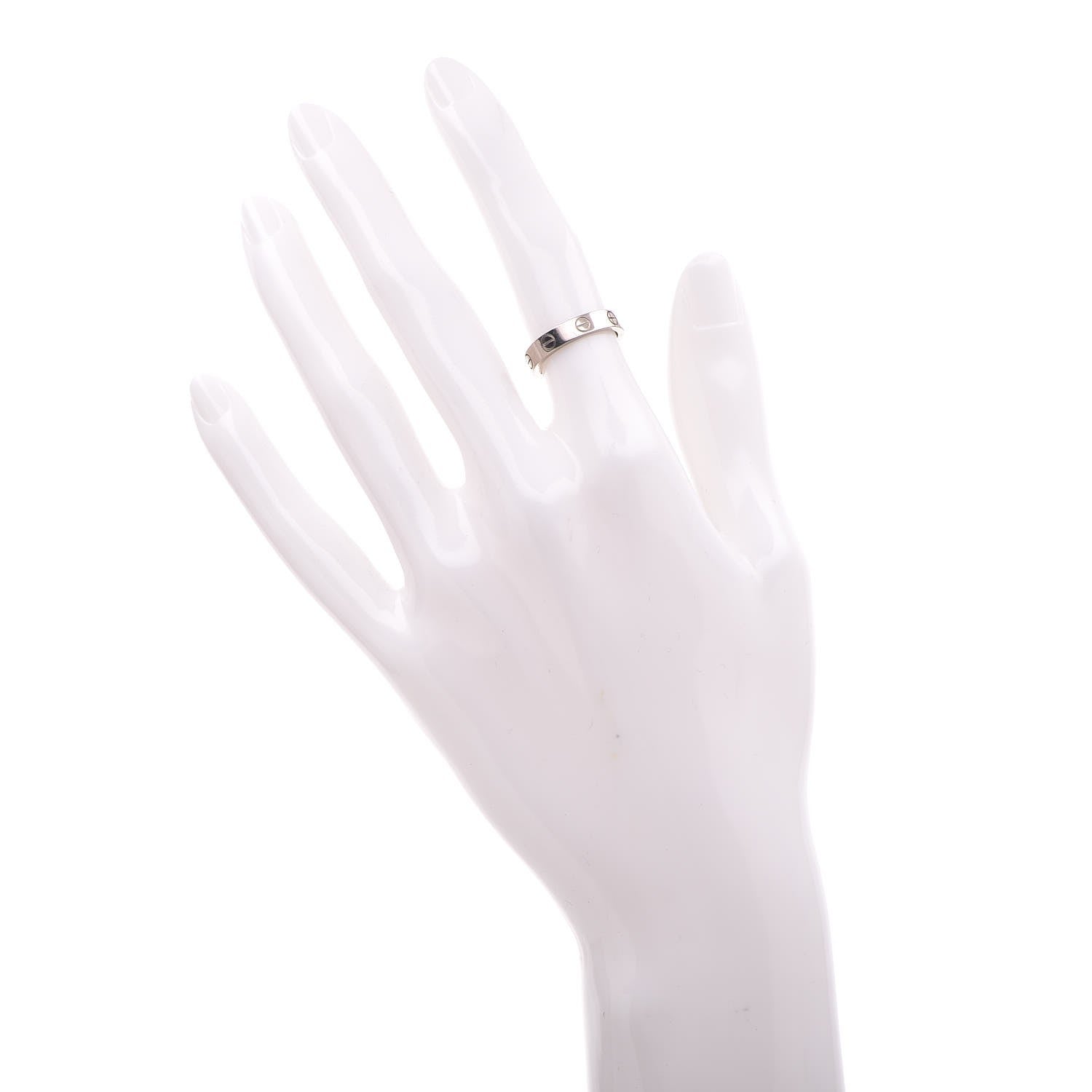 Cartier 18K White Gold 3.5mm LOVE Wedding Band Ring 48 4.50 2 of 5