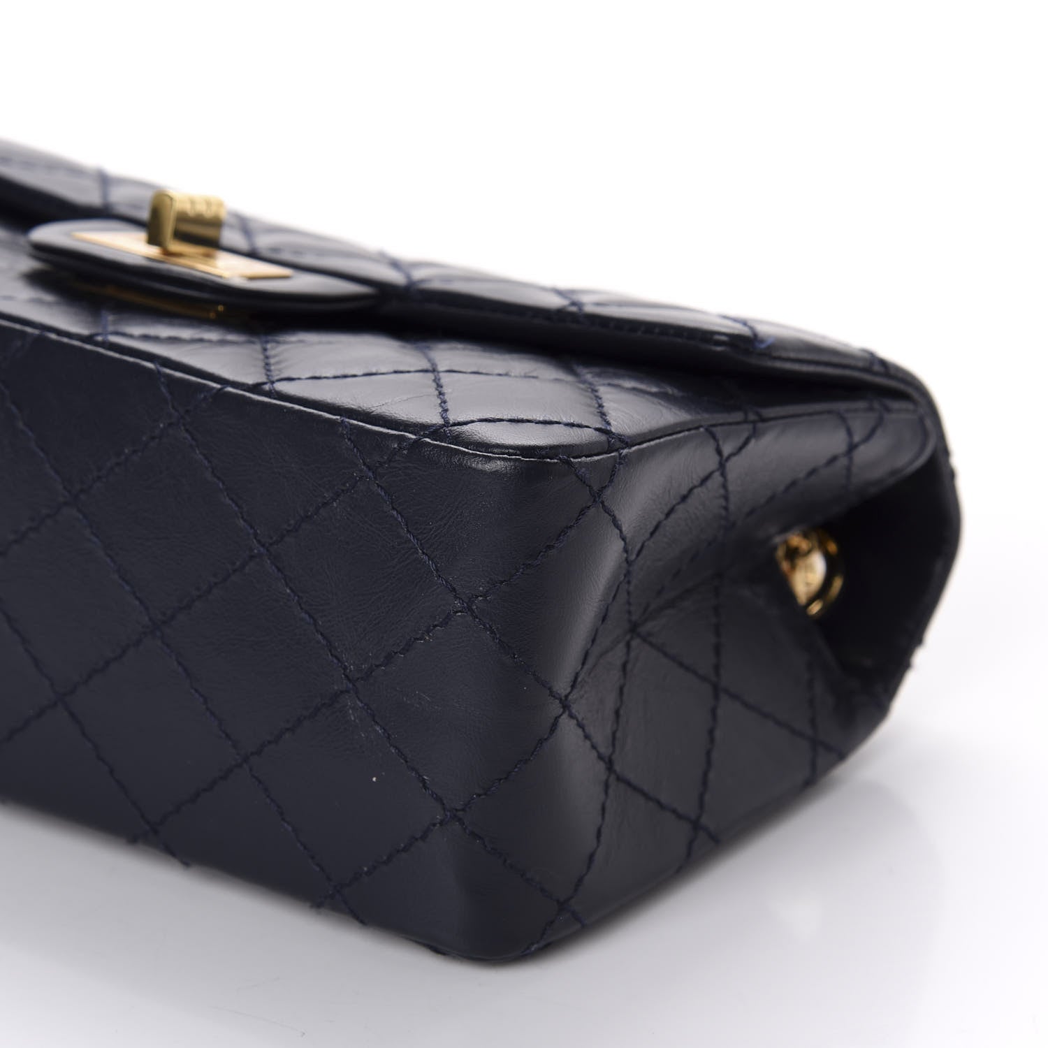 Chanel Aged Calfskin Quilted 2.55 Reissue Mini Flap Navy 7 of 11