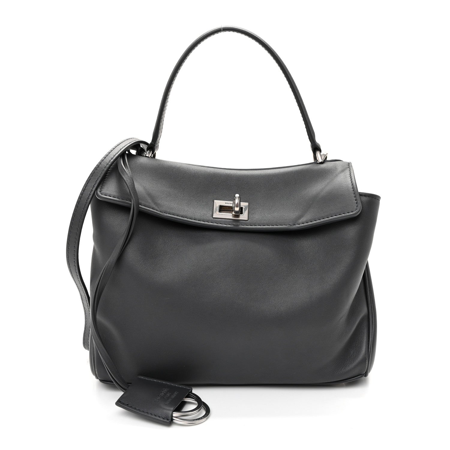 Balenciaga Natural Smooth Calfskin Mini Rodeo Top Handle Handbag Grey 1 of 9