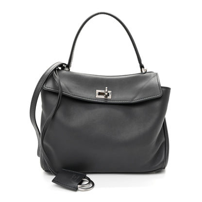 Balenciaga Natural Smooth Calfskin Mini Rodeo Top Handle Handbag Grey 1 of 9