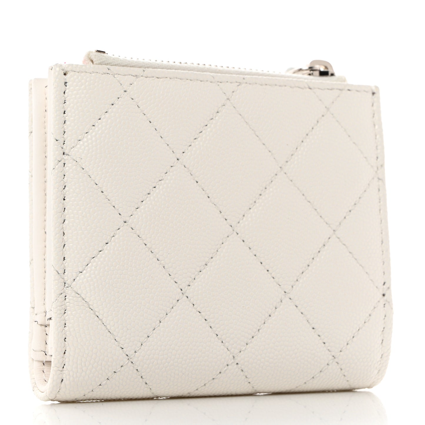 Caviar Quilted Small 19 Wallet White Pink