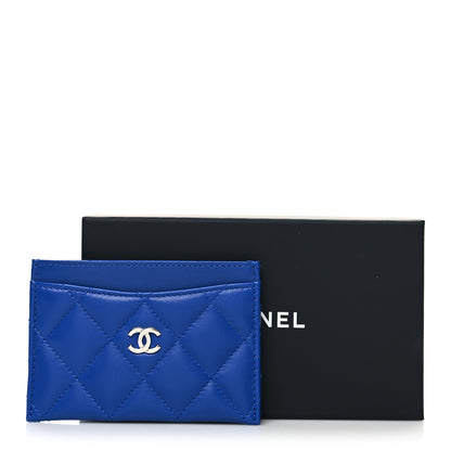 Chanel Lambskin Quilted Card Holder Blue 10 of 10