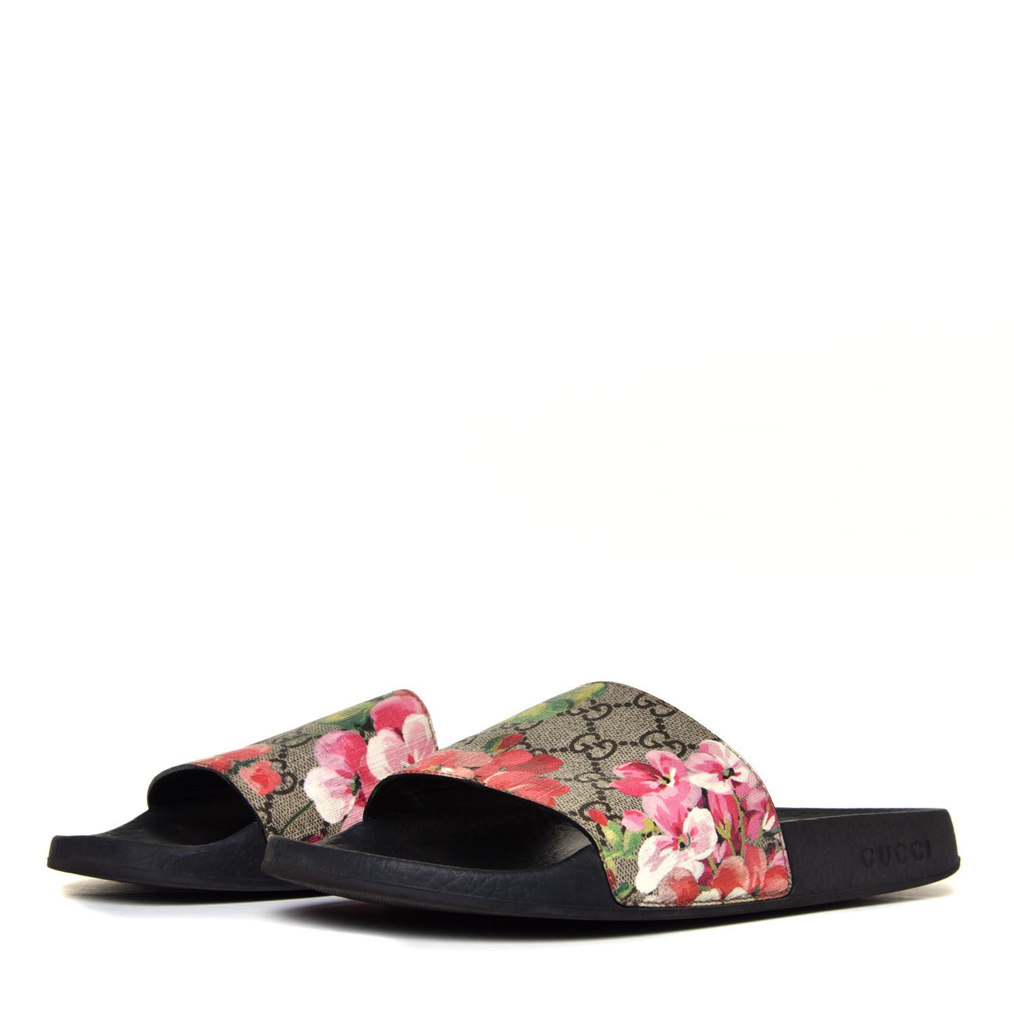 GG Supreme Monogram Blooms Slide Sandals Beige Multicolor