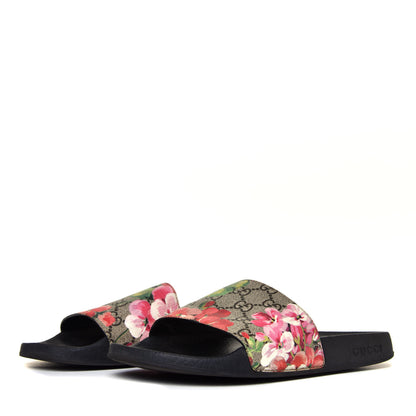 Gucci GG Supreme Monogram Blooms Slide Sandals Beige Multicolor 6 of 14