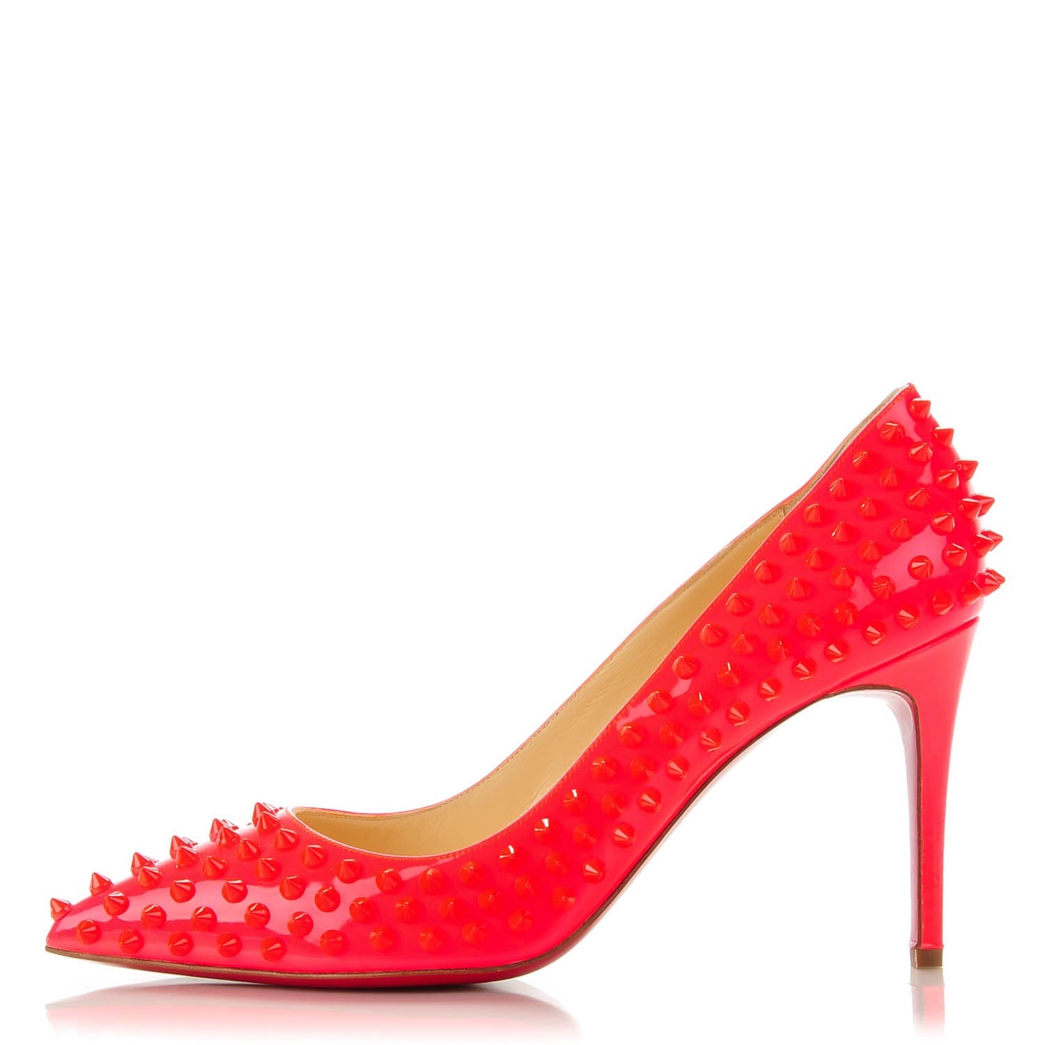 Christian Louboutin Patent Pigalle Spikes 85 Pumps 41 Fluo Rose Paris 1 of 7