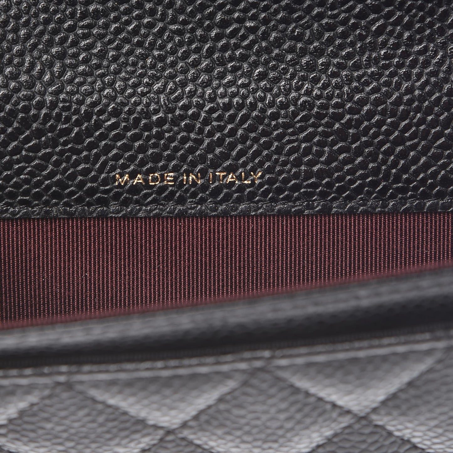 Caviar Quilted Flap Card Holder Black