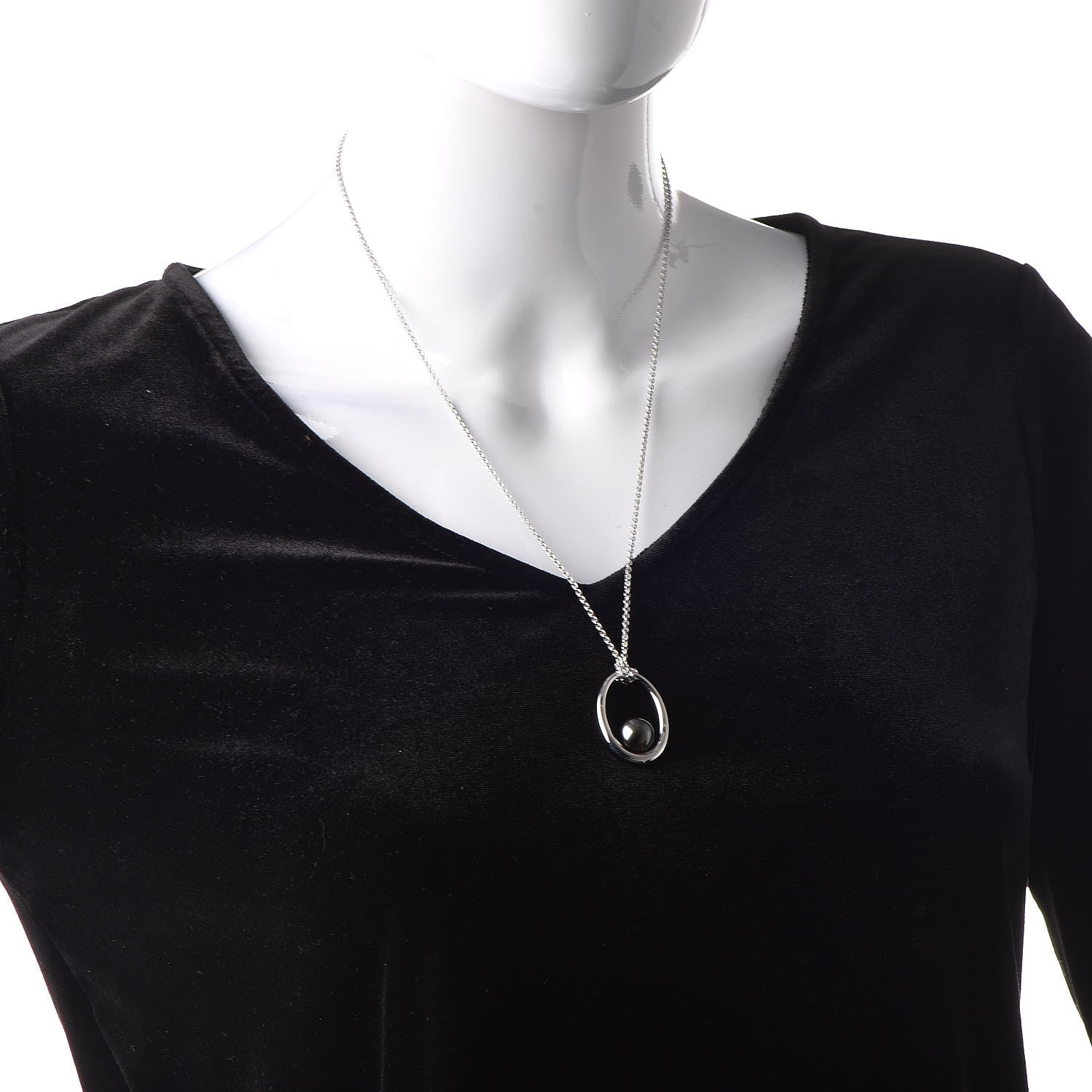 Mikimoto 18K White Gold 11.5mm Black South Sea Pearl Pendant Necklace 2 of 6