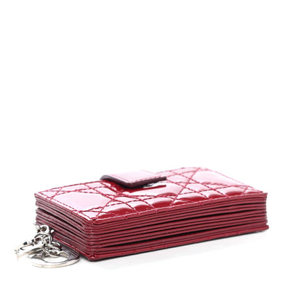 Christian Dior Patent Cannage Lady Dior 5-Gusset Card Holder Scarlet 3 of 4