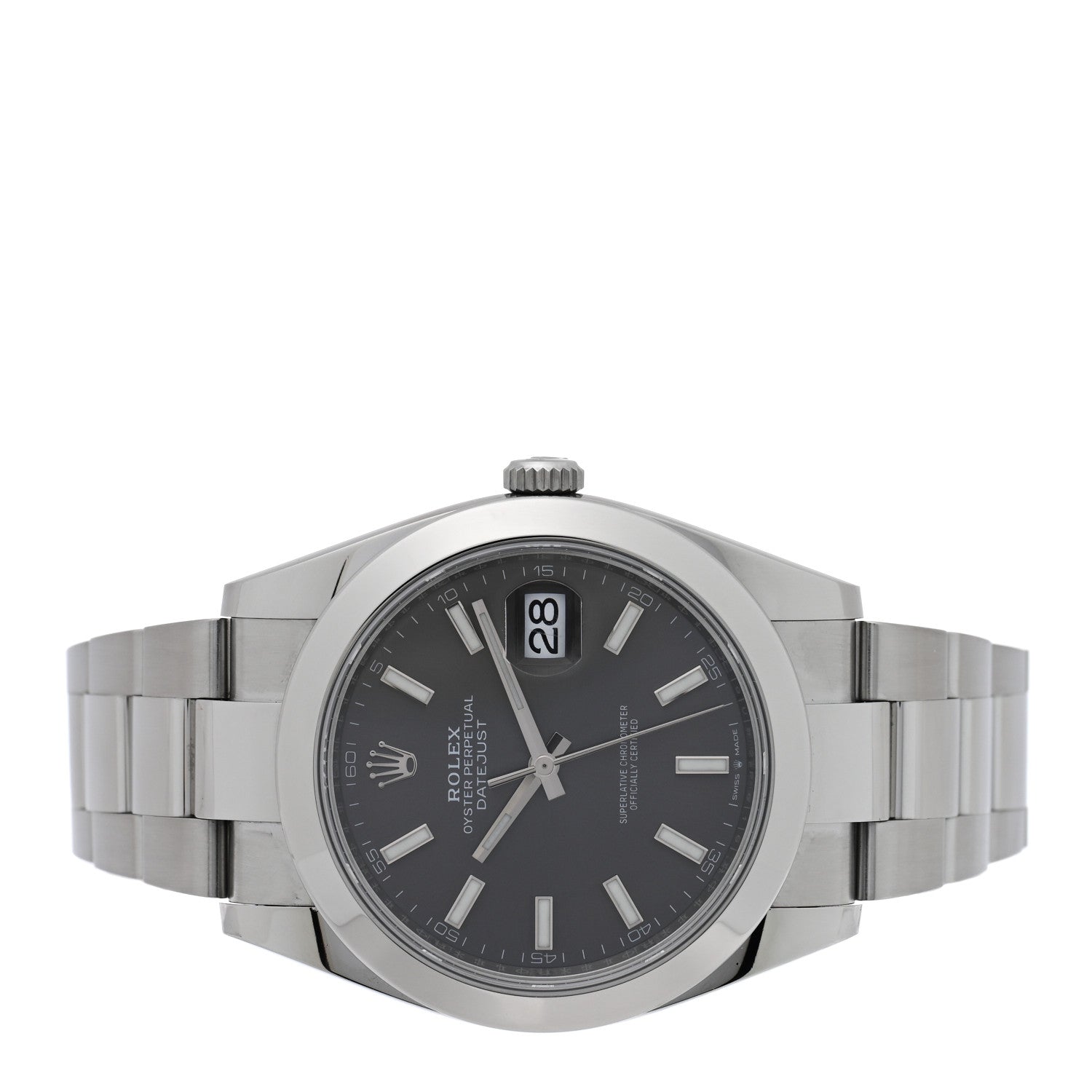 Rolex Stainless Steel 41mm Oyster Perpetual Datejust Watch Slate 126300 2 of 5