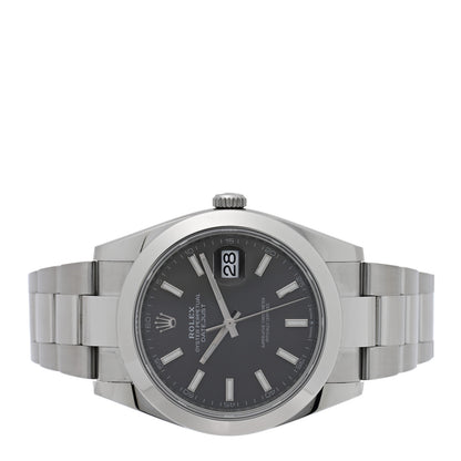 Rolex Stainless Steel 41mm Oyster Perpetual Datejust Watch Slate 126300 2 of 5