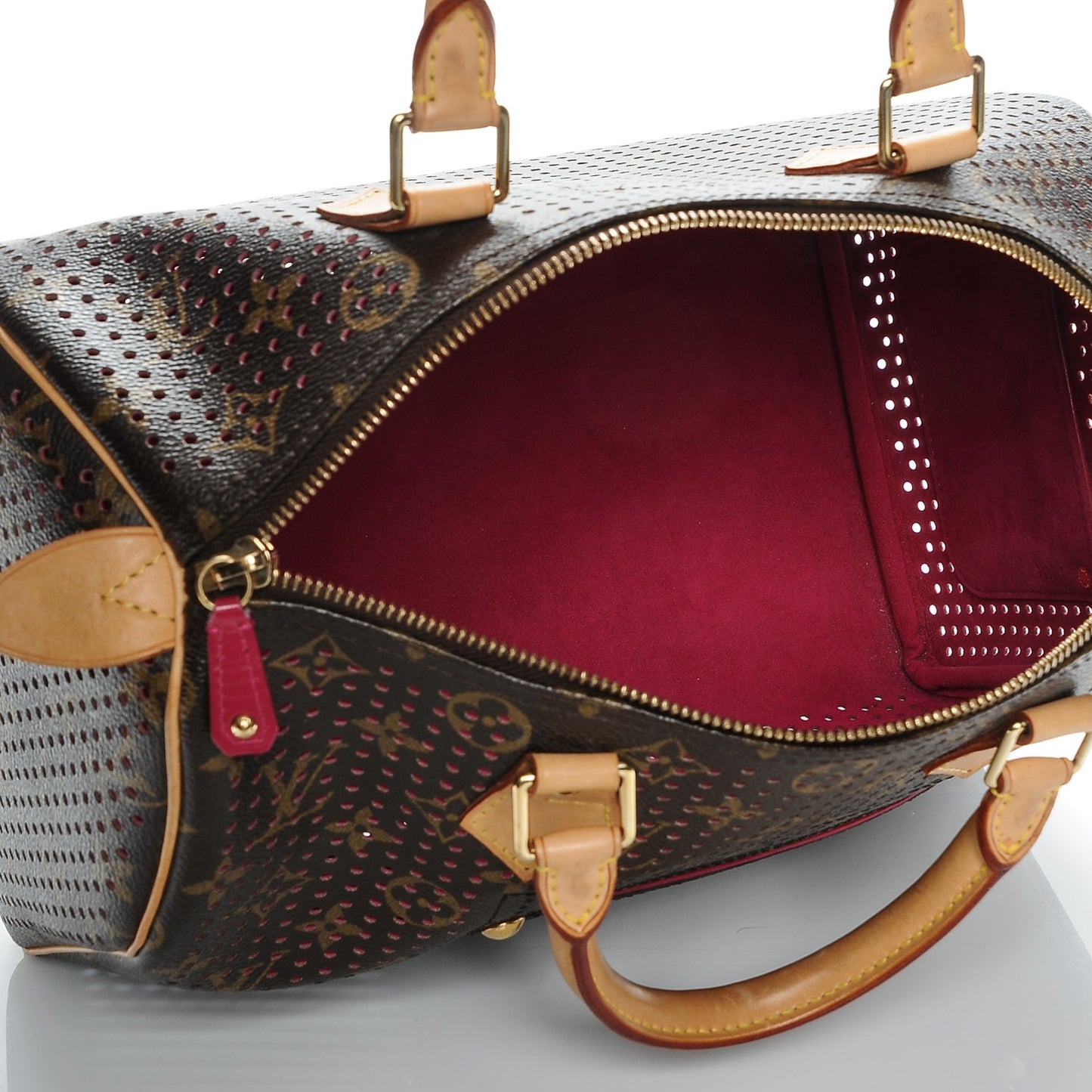 Monogram Perforated Speedy 30 Fuchsia