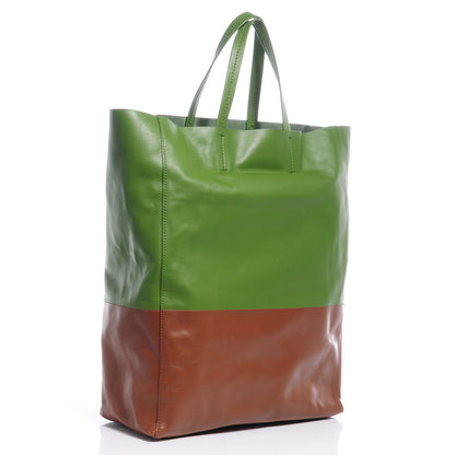 Celine Lambskin Vertical Bi- Cabas Green 3 of 8