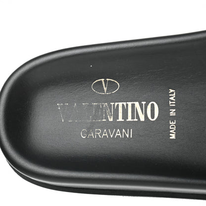 Valentino Garavani Suede Chain Flat Slide Sandals 36 Black 7 of 8