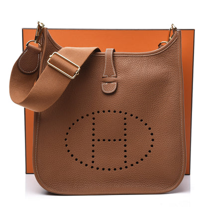 Hermes Taurillon Clemence Evelyne III PM Gold 7 of 7