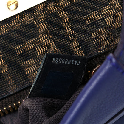 Fendi Goatskin Zucca Medium Peekaboo Iconic Satchel Purple 10 of 12